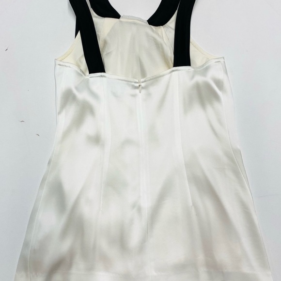 NWT * ST. JOHN Silk Blouse * Ivory * White with Black Bow * Timeless & Très Chic - Picture 5 of 9